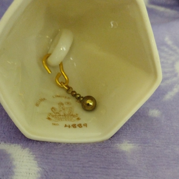 Belleek Cream Bell with Pink and Green Floral Design - Picture 3 of 5